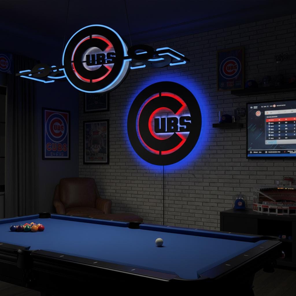Chicago Cubs Wall Art - Wrigleyville Team Logo Baseball Fan Decor
