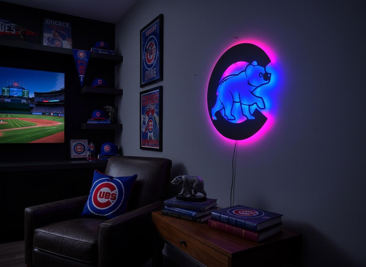 Chicago Cubs Wall Art - Wrigleyville Home Decor - Baseball Fan Gift