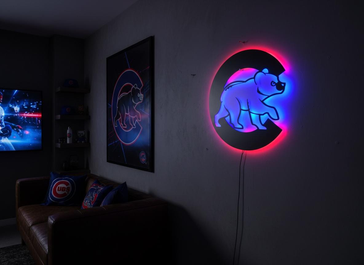 Chicago Cubs Wall Art - Wrigleyville Home Decor - Baseball Fan Gift