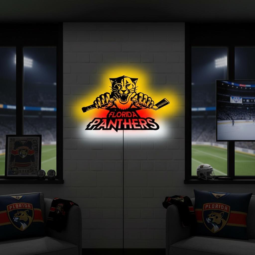 Carolina Panthers Wall Art - Unique NFL Team Logo - Game Room Decor Gift