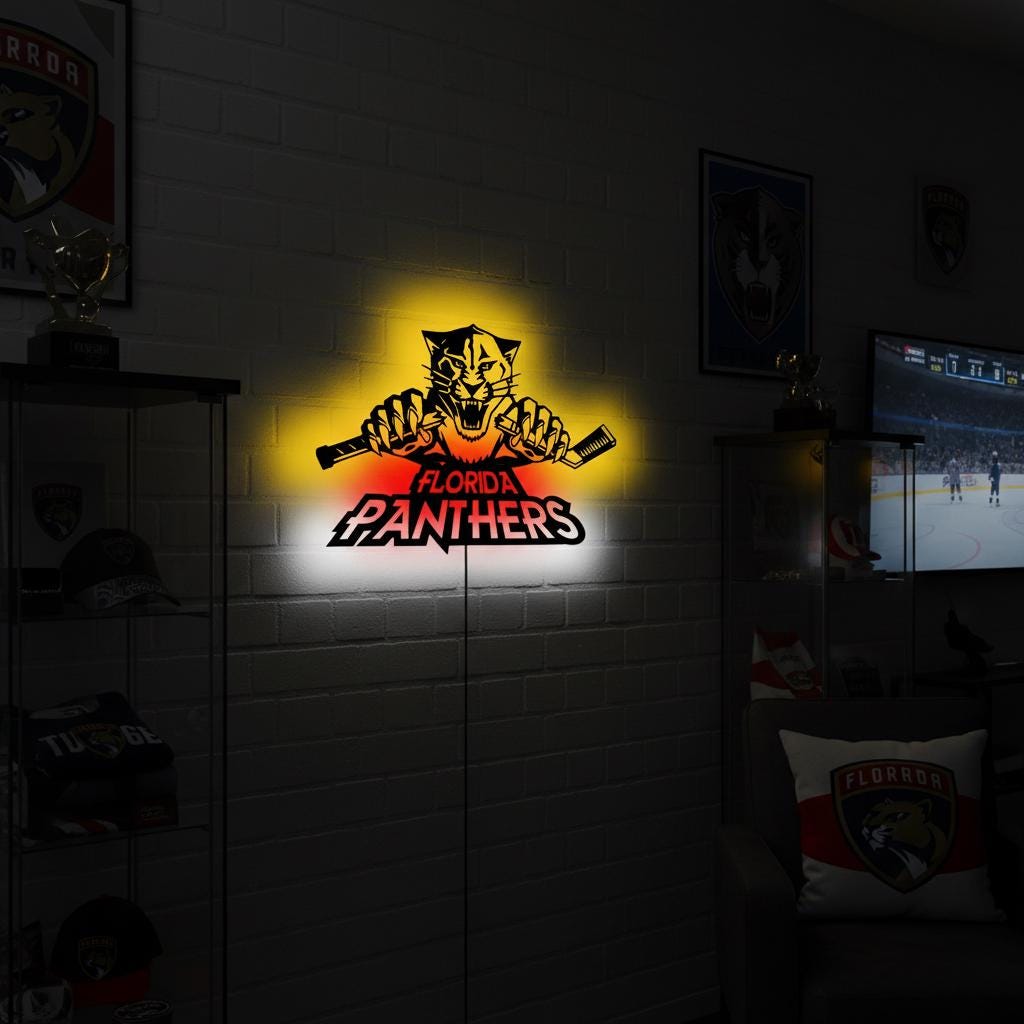 Carolina Panthers Wall Art - Unique NFL Team Logo - Game Room Decor Gift