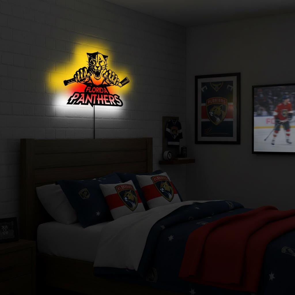 Carolina Panthers Wall Art - Unique NFL Team Logo - Game Room Decor Gift