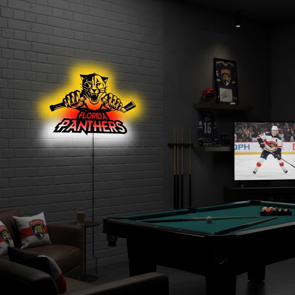 Carolina Panthers Wall Art - Unique NFL Team Logo - Game Room Decor Gift