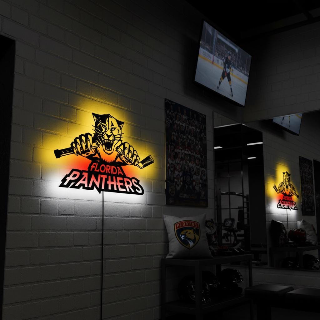 Carolina Panthers Wall Art - Unique NFL Team Logo - Game Room Decor Gift