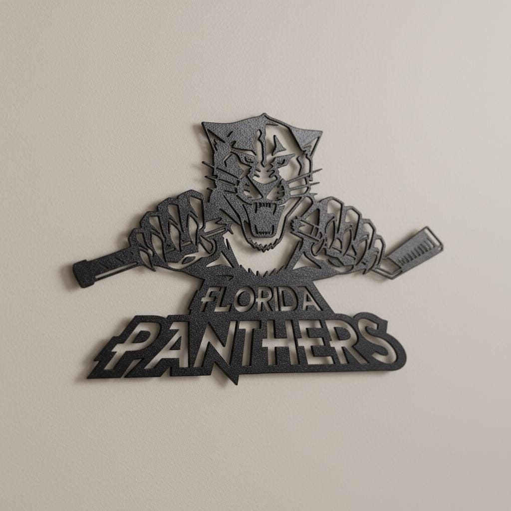 Carolina Panthers Wall Art - Unique NFL Team Logo - Game Room Decor Gift