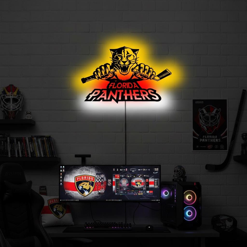 Carolina Panthers Wall Art - Unique NFL Team Logo - Game Room Decor Gift