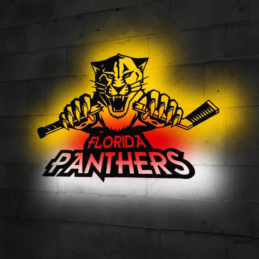 Carolina Panthers Wall Art - Unique NFL Team Logo - Game Room Decor Gift