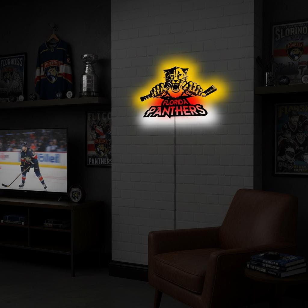 Carolina Panthers Wall Art - Unique NFL Team Logo - Game Room Decor Gift