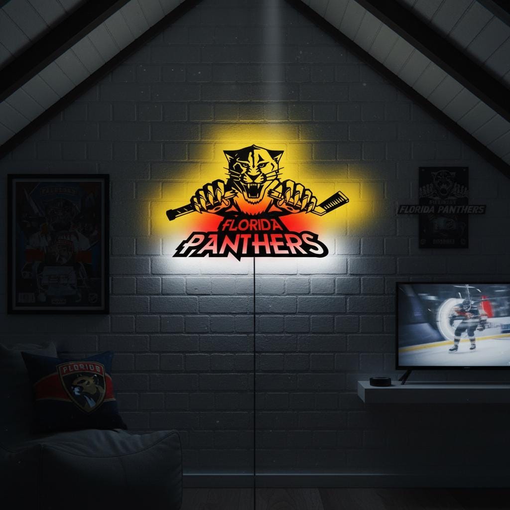 Carolina Panthers Wall Art - Unique NFL Team Logo - Game Room Decor Gift