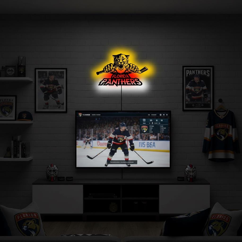 Carolina Panthers Wall Art - Unique NFL Team Logo - Game Room Decor Gift