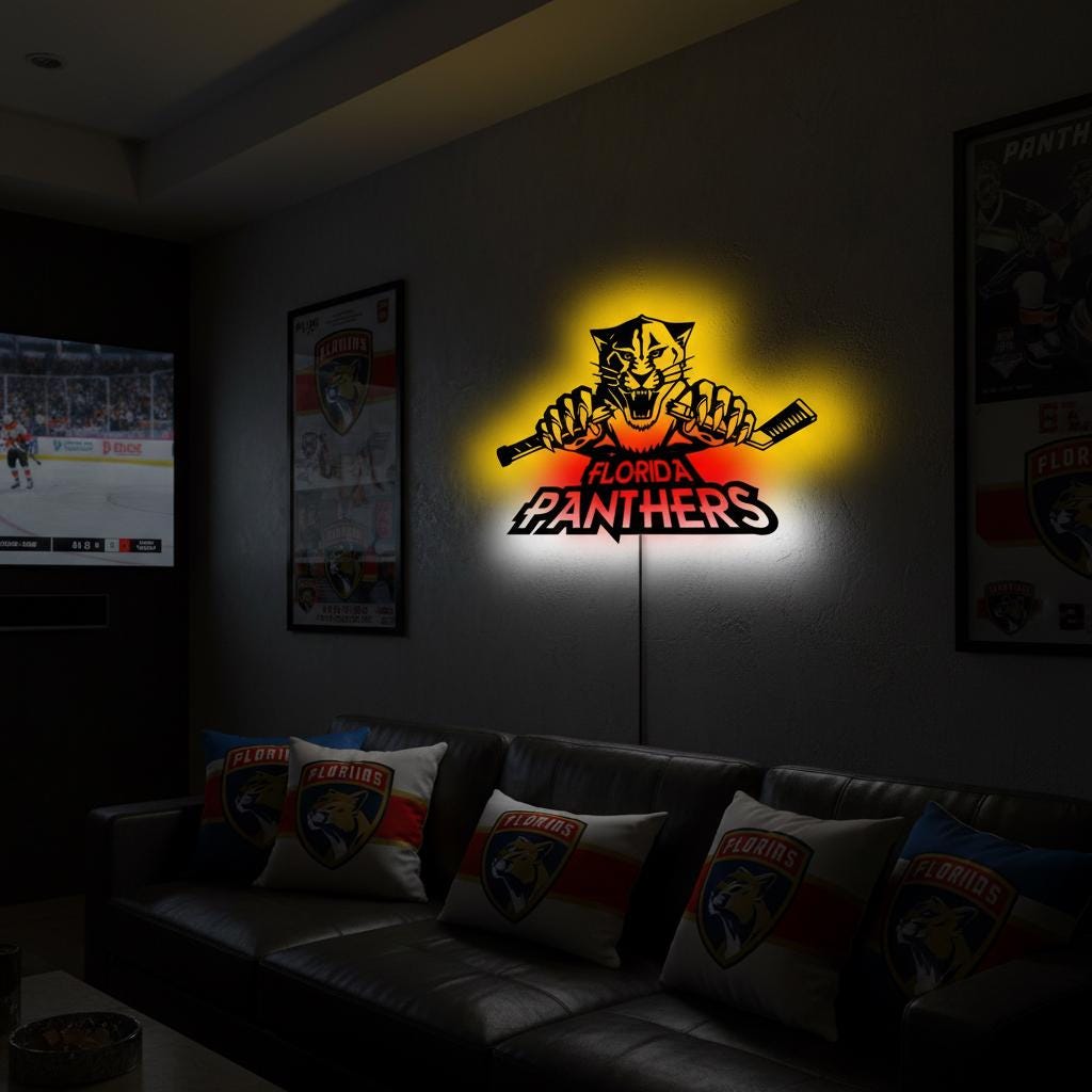 Carolina Panthers Wall Art - Unique NFL Team Logo - Game Room Decor Gift