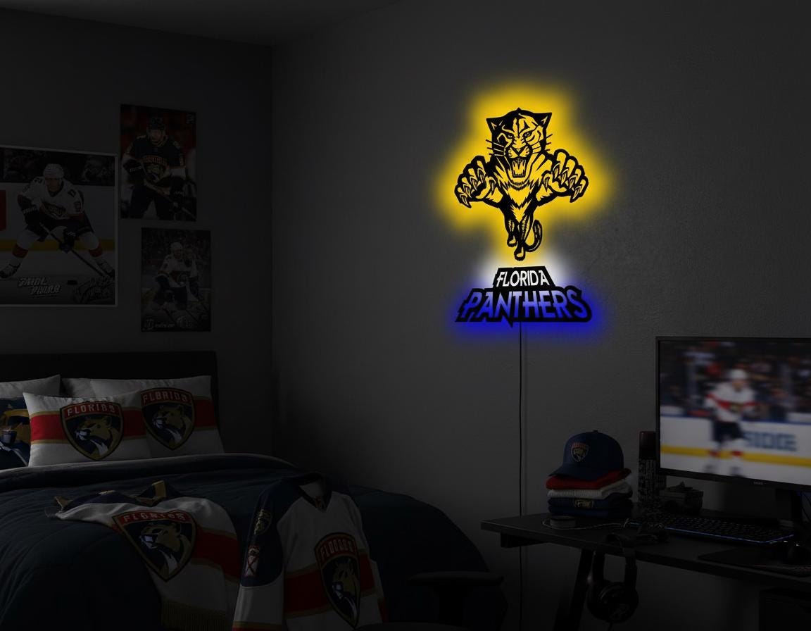 Carolina Panthers Wall Art - NFL Team Logo Sign - Game Room Decor