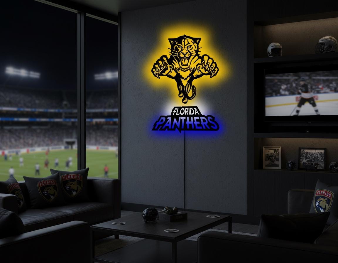 Carolina Panthers Wall Art - NFL Team Logo Sign - Game Room Decor