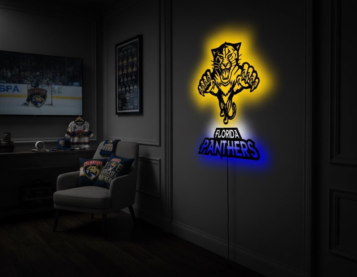 Carolina Panthers Wall Art - NFL Team Logo Sign - Game Room Decor
