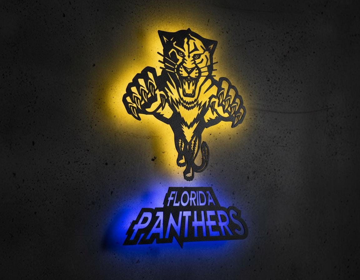 Carolina Panthers Wall Art - NFL Team Logo Sign - Game Room Decor