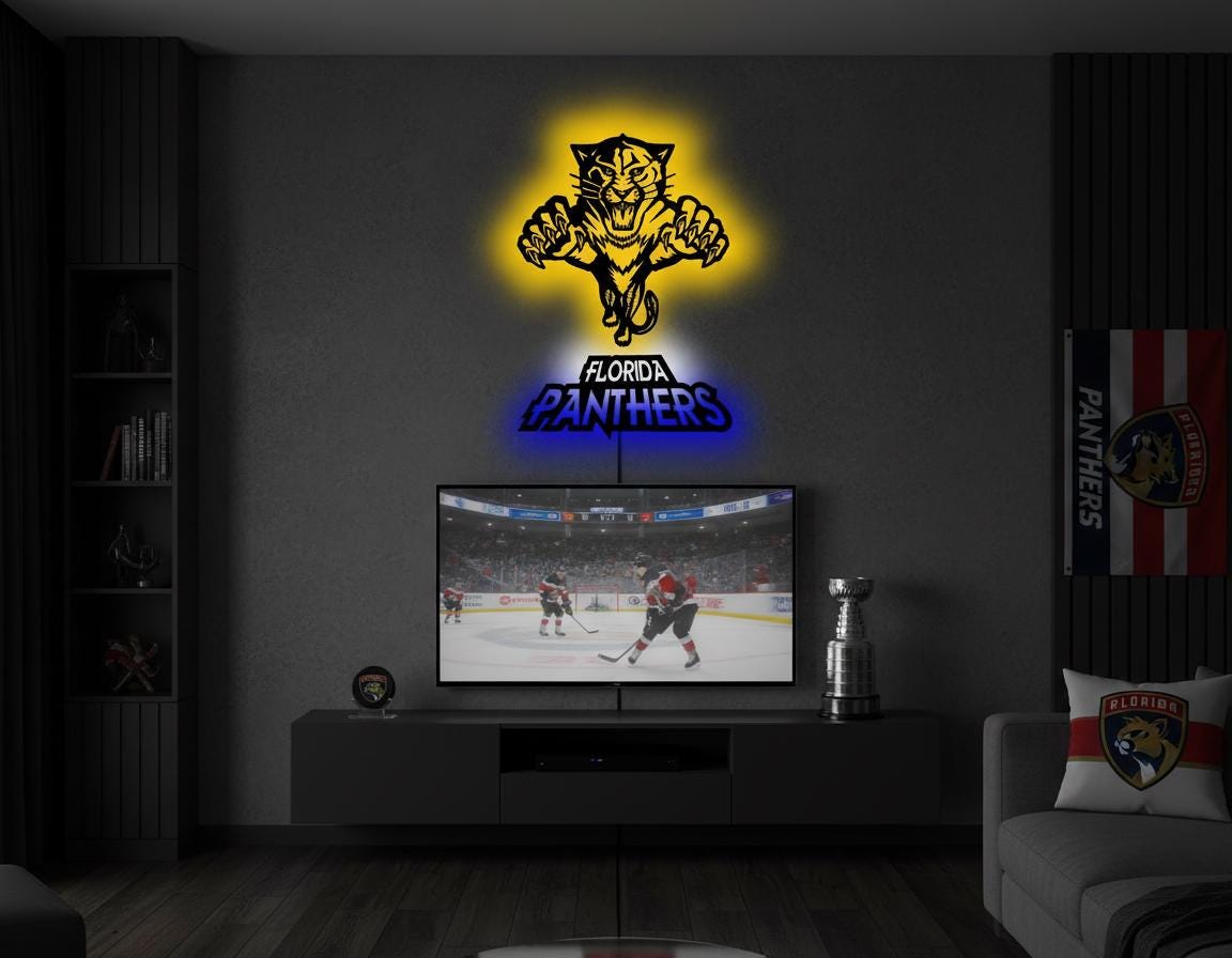 Carolina Panthers Wall Art - NFL Team Logo Sign - Game Room Decor