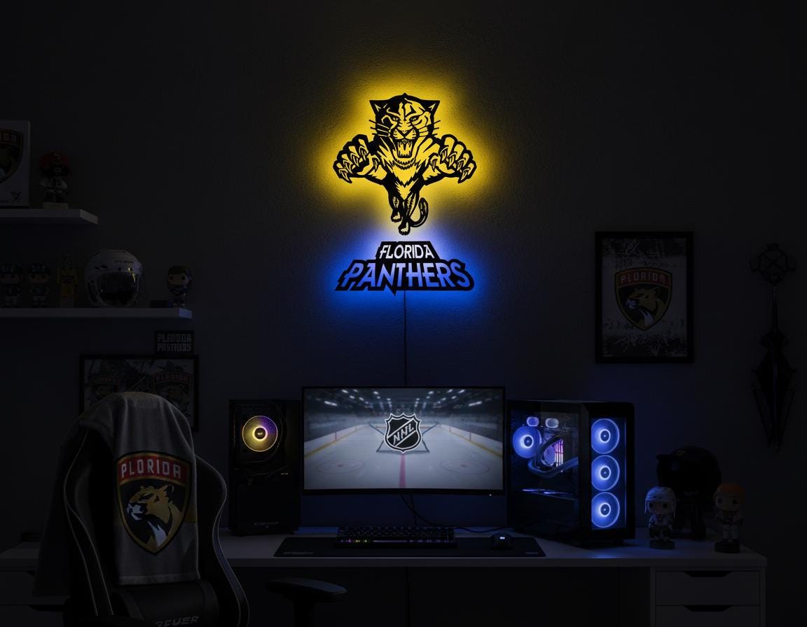 Carolina Panthers Wall Art - NFL Team Logo Sign - Game Room Decor