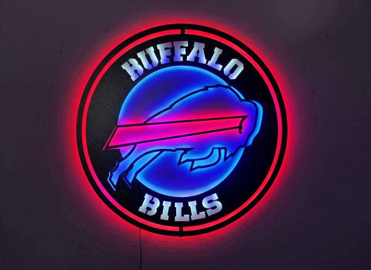 Buffalo Bills Wall Art - Official NFL Football Team Logo Game Room Decor