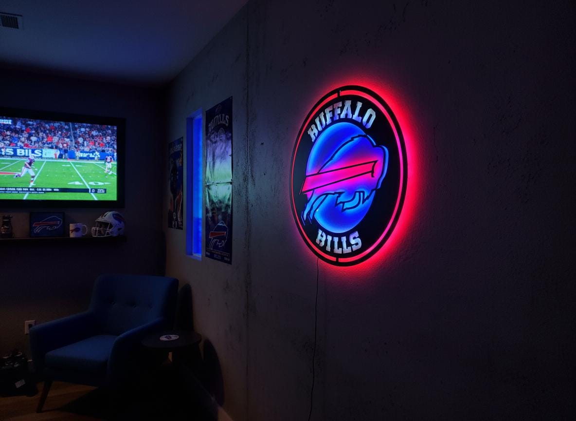 Buffalo Bills Wall Art - Official NFL Football Team Logo Game Room Decor