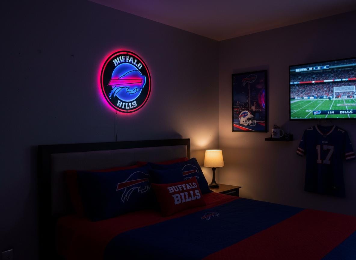 Buffalo Bills Wall Art - Official NFL Football Team Logo Game Room Decor