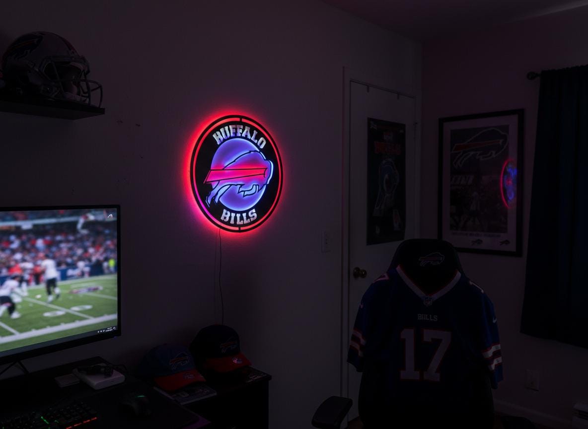 Buffalo Bills Wall Art - Official NFL Football Team Logo Game Room Decor