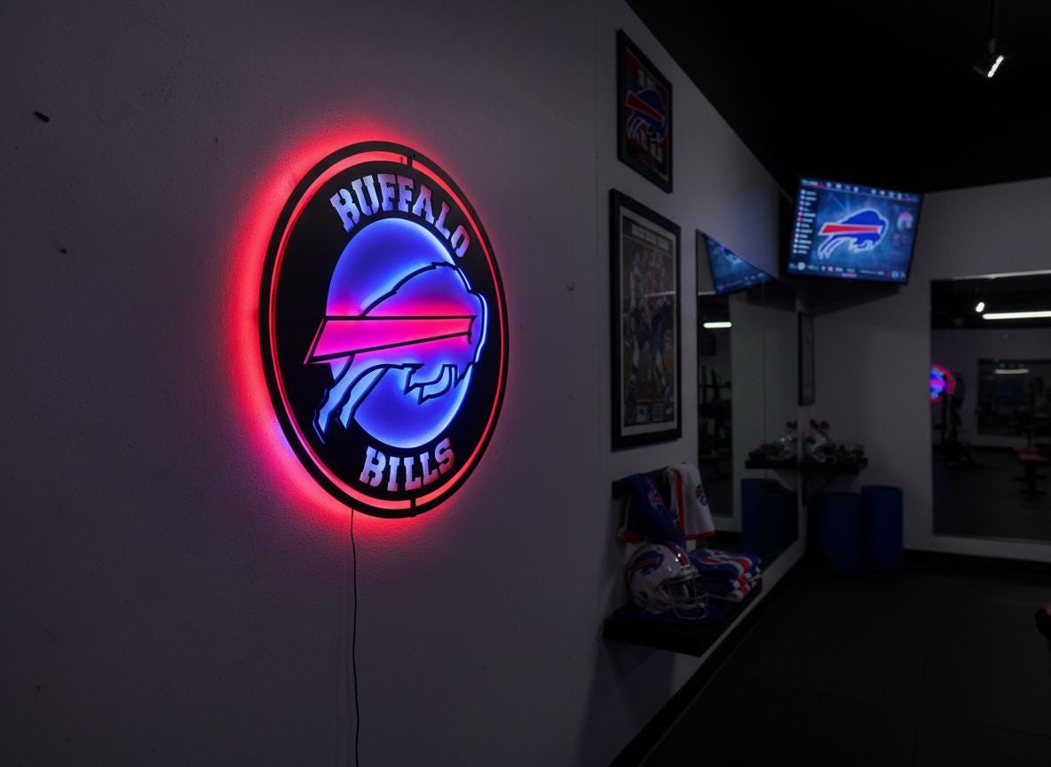 Buffalo Bills Wall Art - Official NFL Football Team Logo Game Room Decor