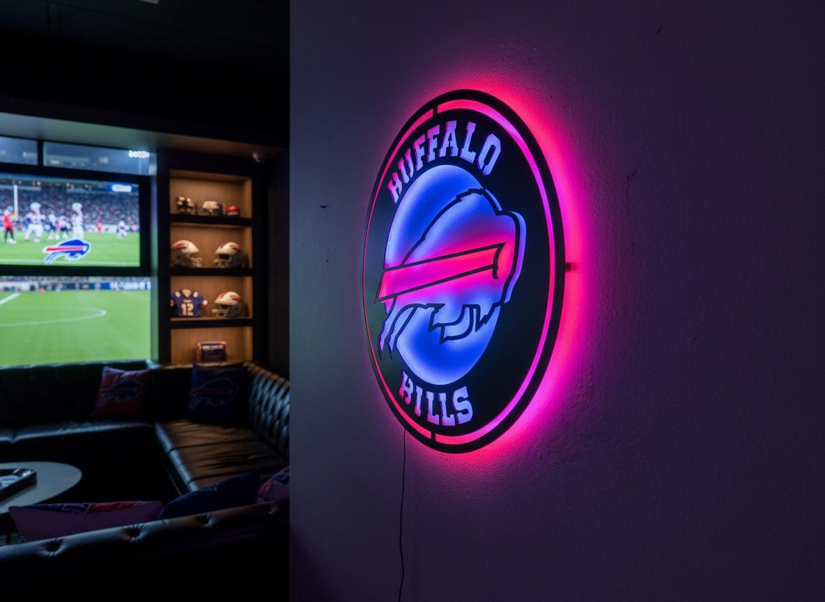 Buffalo Bills Wall Art - Official NFL Football Team Logo Game Room Decor