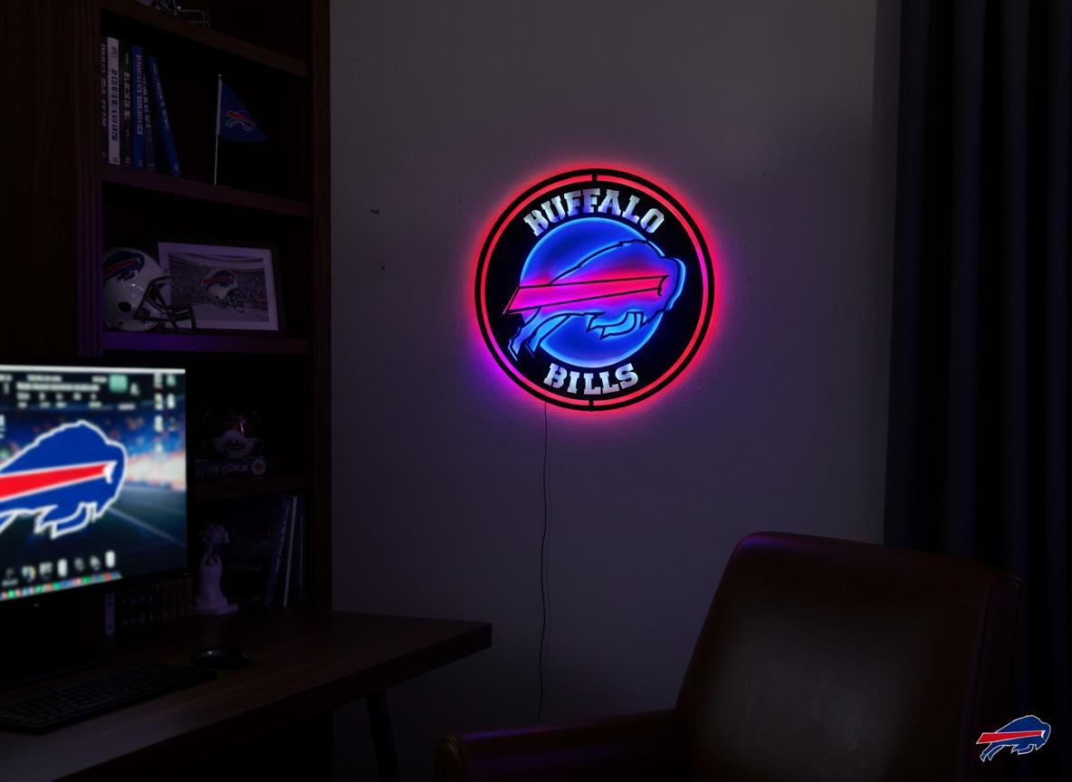 Buffalo Bills Wall Art - Official NFL Football Team Logo Game Room Decor