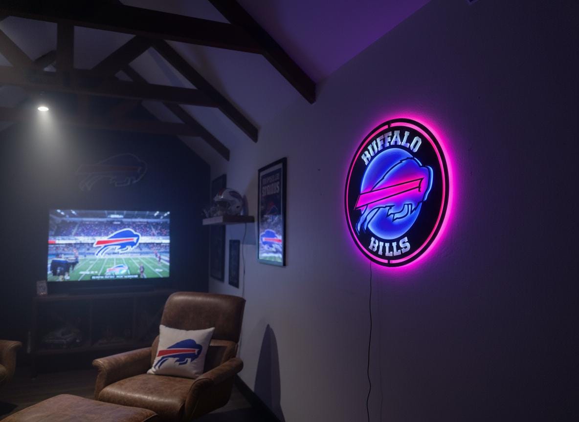 Buffalo Bills Wall Art - Official NFL Football Team Logo Game Room Decor