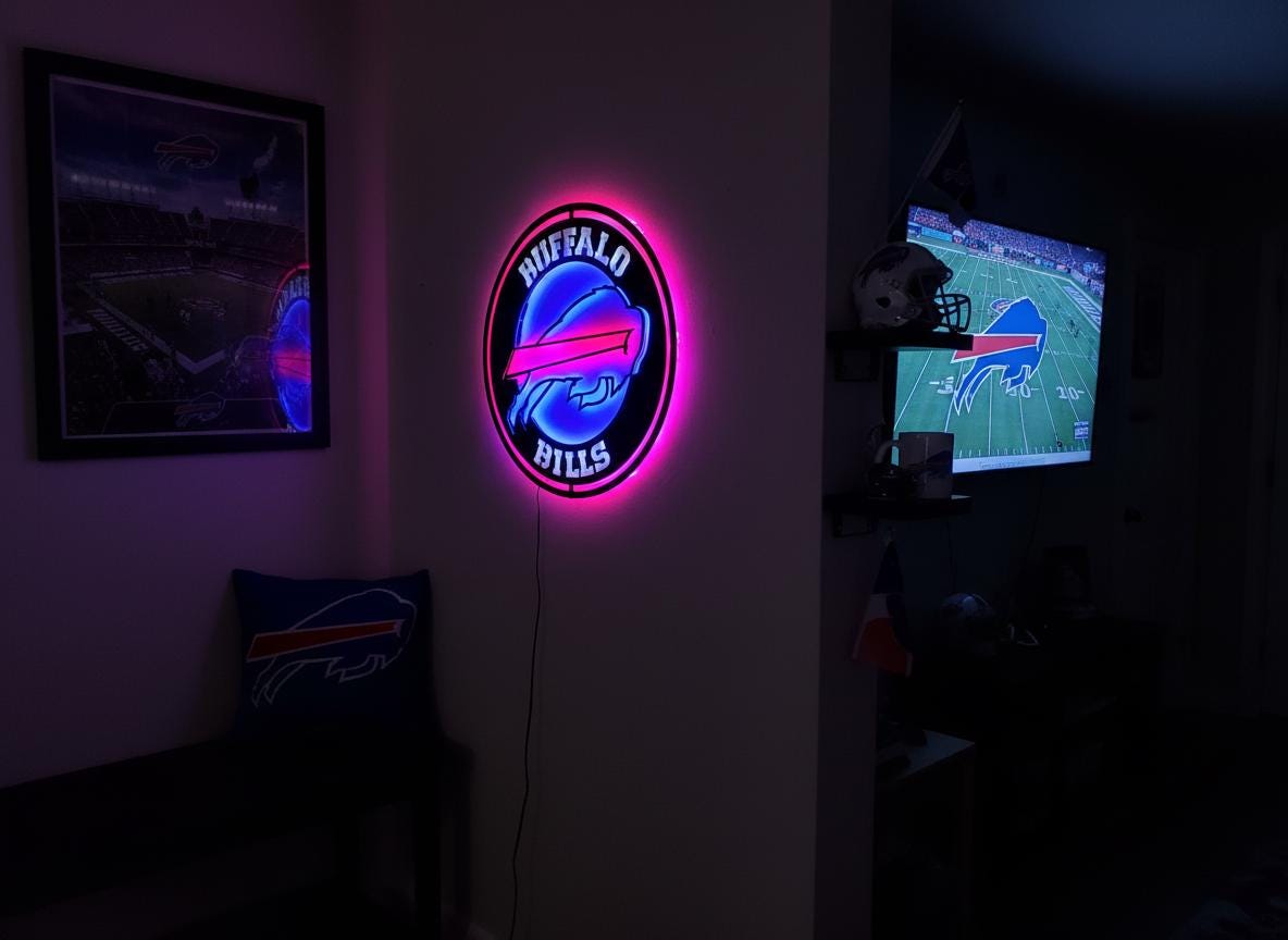 Buffalo Bills Wall Art - Official NFL Football Team Logo Game Room Decor