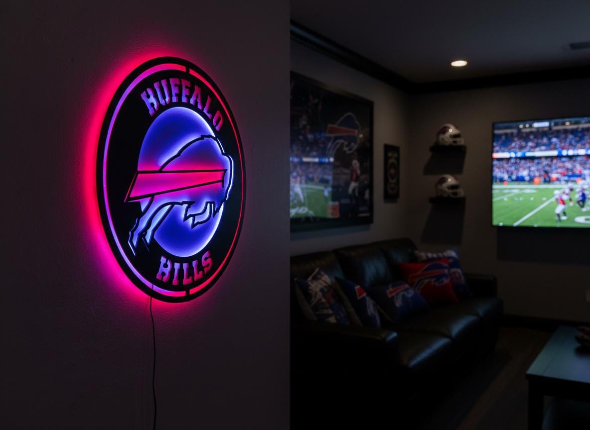 Buffalo Bills Wall Art - Official NFL Football Team Logo Game Room Decor