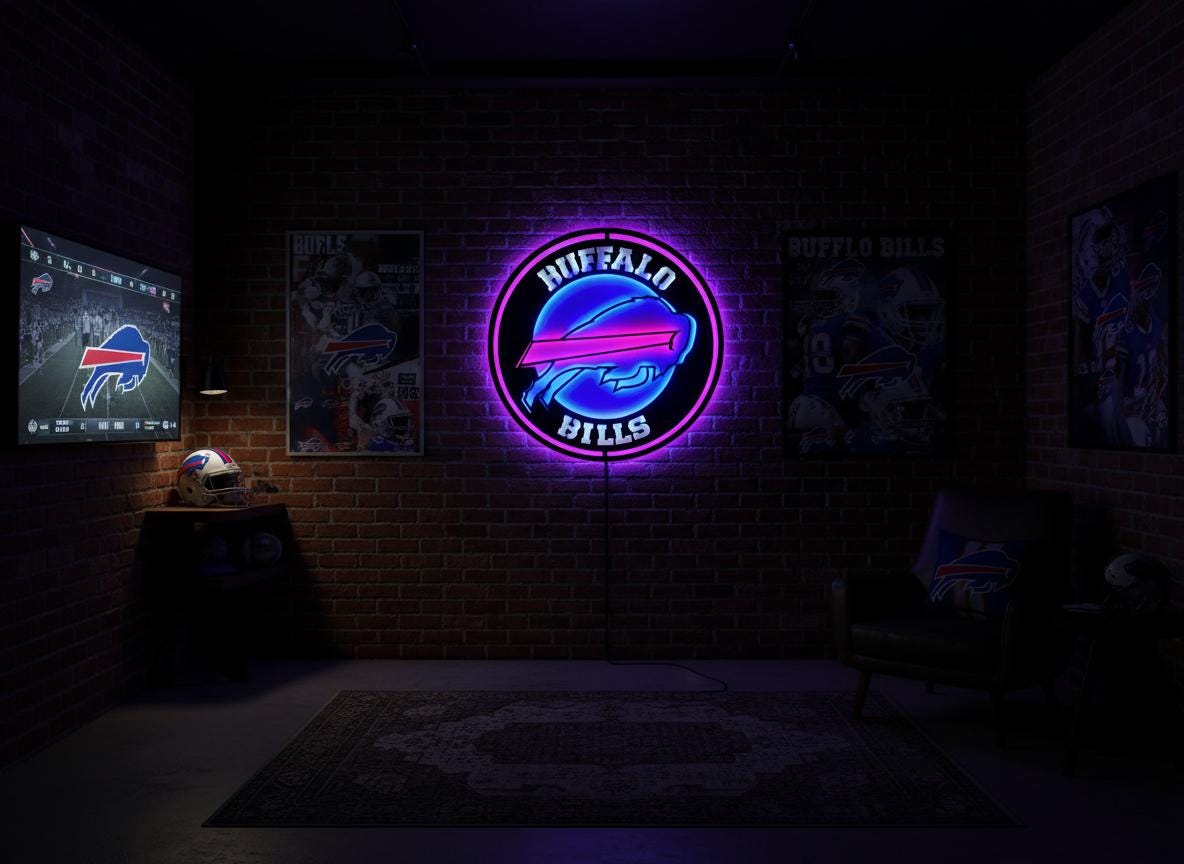 Buffalo Bills Wall Art - Official NFL Football Team Logo Game Room Decor