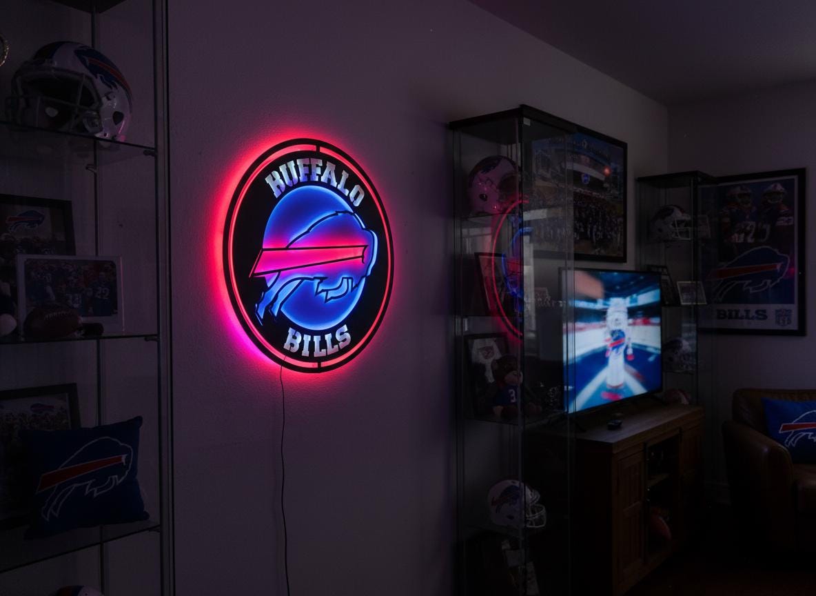 Buffalo Bills Wall Art - Official NFL Football Team Logo Game Room Decor