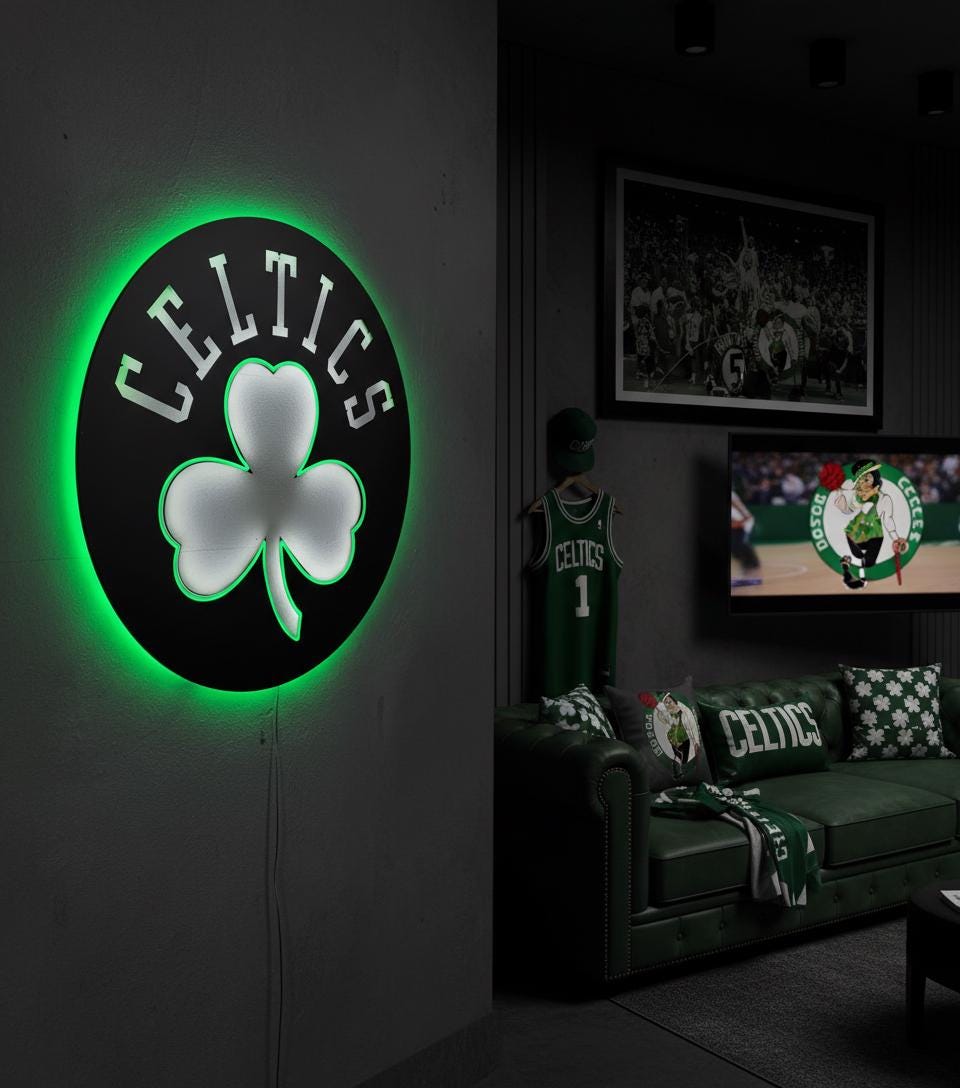 Boston Celtics Wall Art - NBA Team Logo Decor - Game Room Gift
