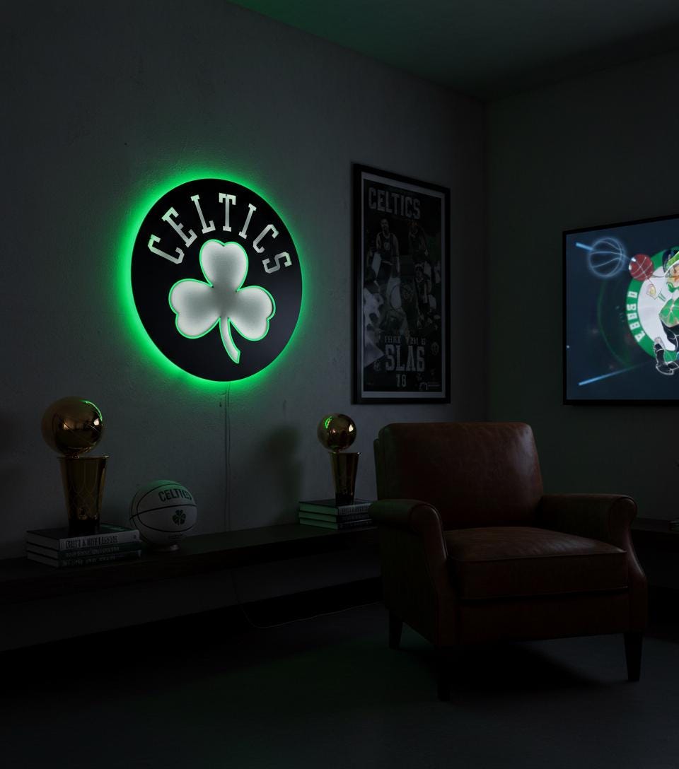 Boston Celtics Wall Art - NBA Team Logo Decor - Game Room Gift