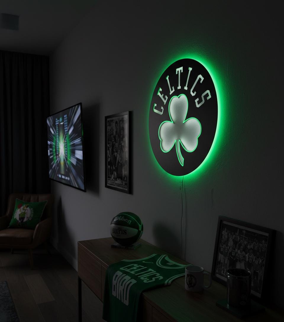 Boston Celtics Wall Art - NBA Team Logo Decor - Game Room Gift
