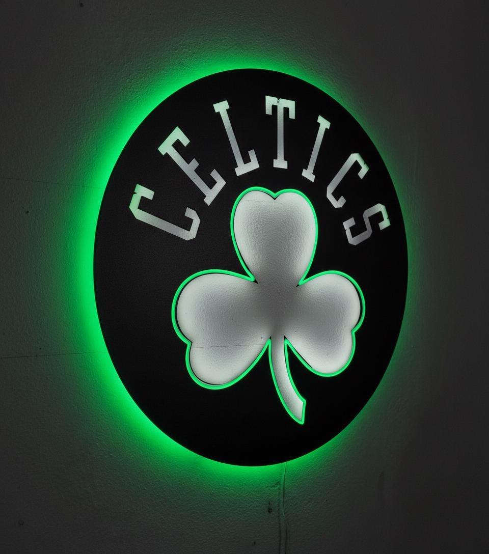 Boston Celtics Wall Art - NBA Team Logo Decor - Game Room Gift