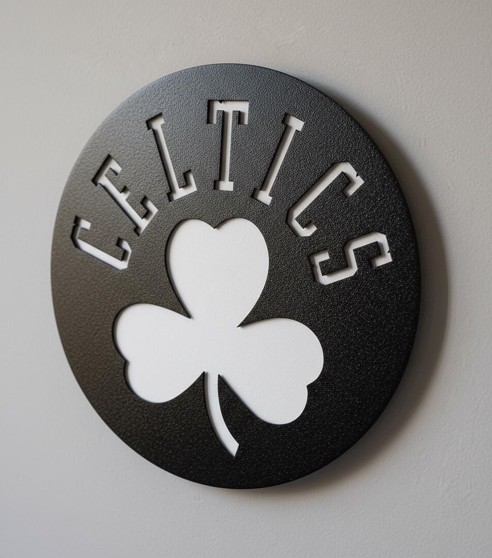 Boston Celtics Wall Art - NBA Logo Basketball Decor Man Cave Gift