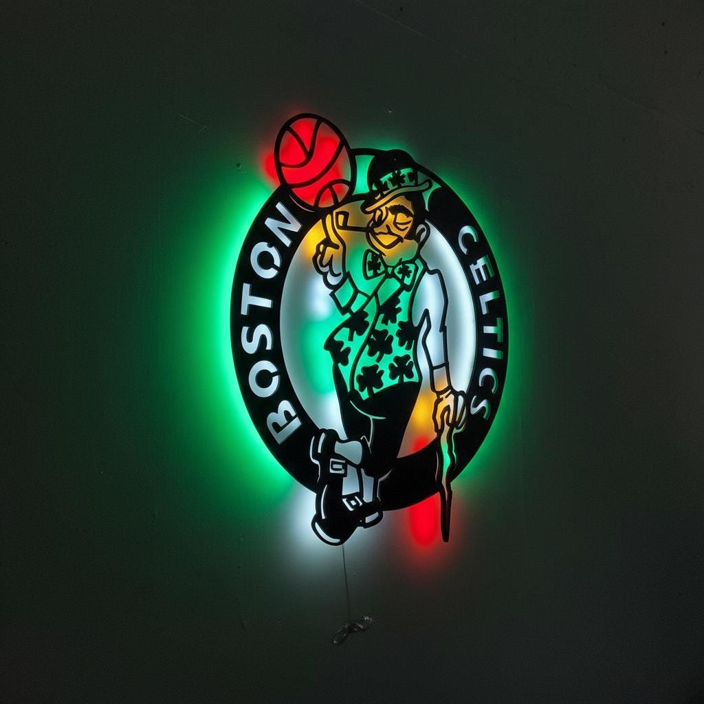 Boston Celtics Wall Art - NBA Team Logo - Game Room Decor for Fans
