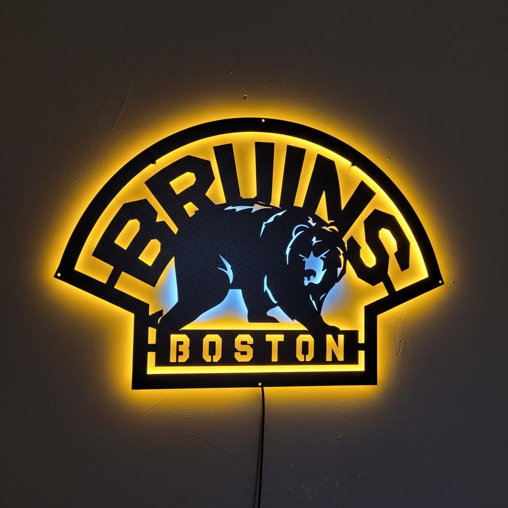 Boston Bruins Wall Art - Official Team Logo Hockey Decor Game Room Gift