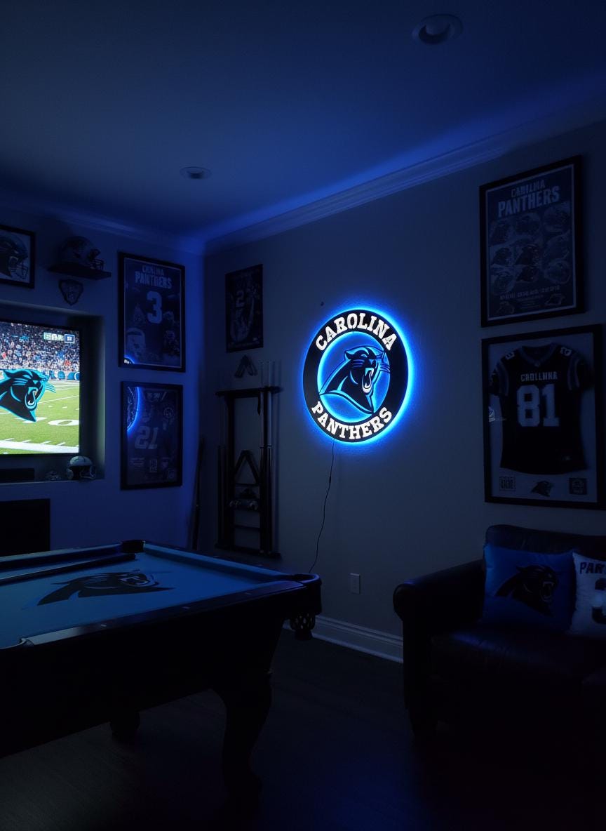 Carolina Panthers Wall Art - NFL Team Logo Decor - Game Room Man Cave Gift