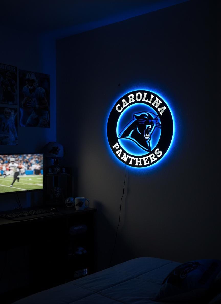 Carolina Panthers Wall Art - NFL Team Logo Decor - Game Room Man Cave Gift