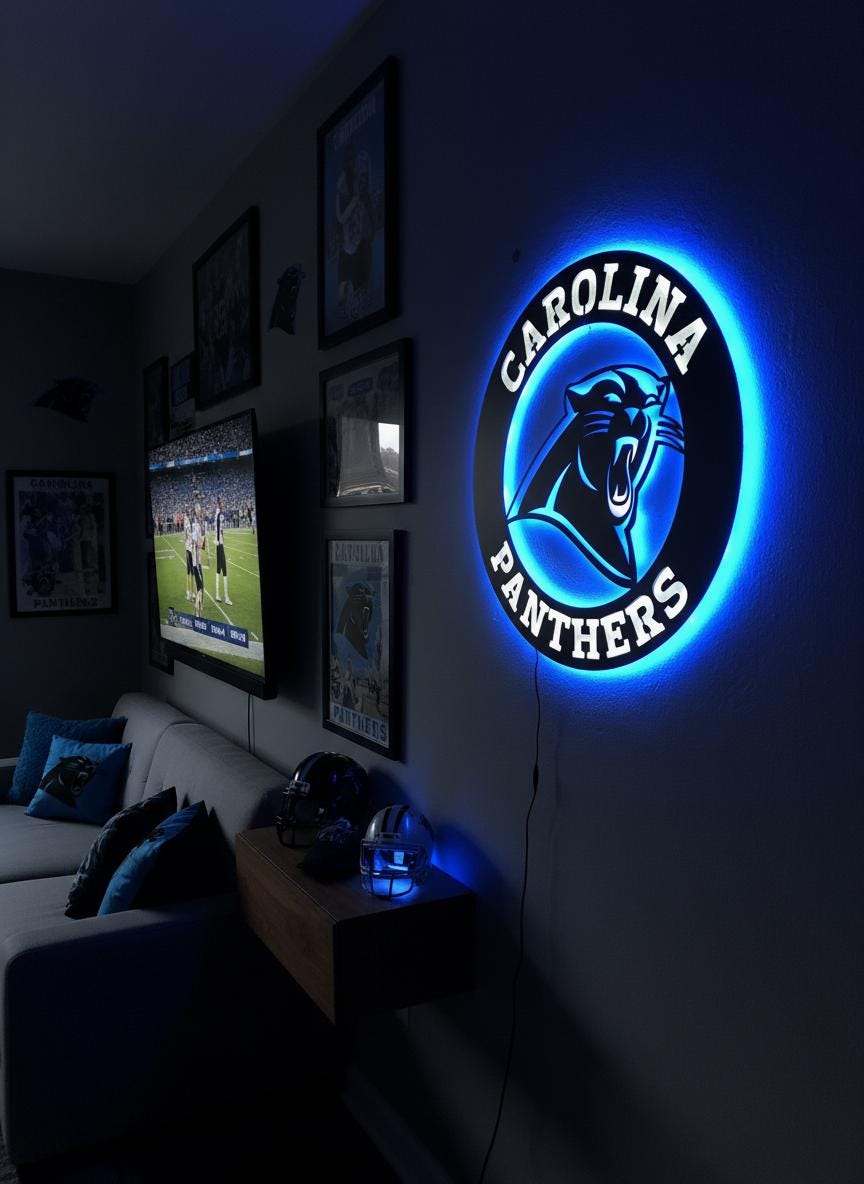 Carolina Panthers Wall Art - NFL Team Logo Decor - Game Room Man Cave Gift