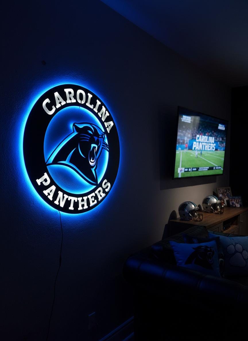 Carolina Panthers Wall Art - NFL Team Logo Decor - Game Room Man Cave Gift