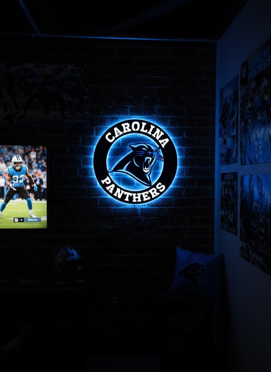 Carolina Panthers Wall Art - NFL Team Logo Decor - Game Room Man Cave Gift