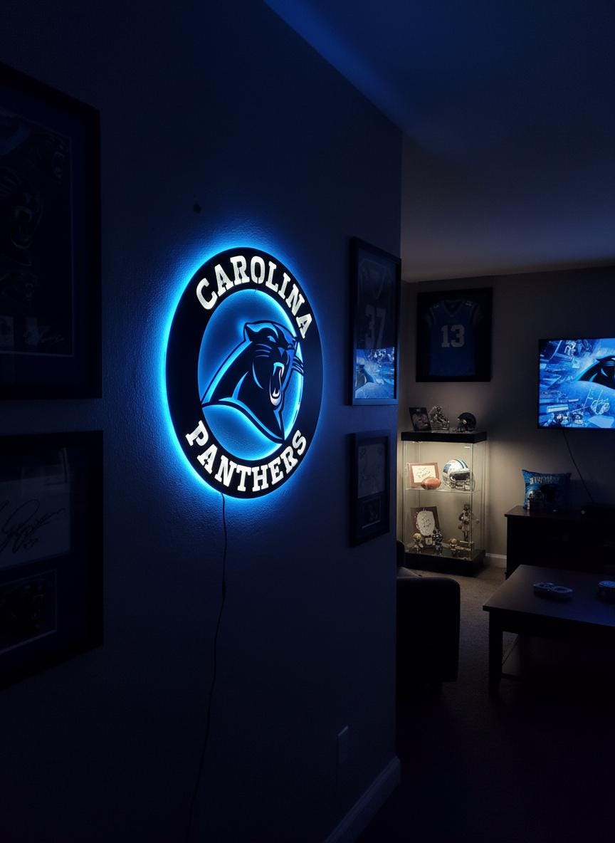 Carolina Panthers Wall Art - NFL Team Logo Decor - Game Room Man Cave Gift
