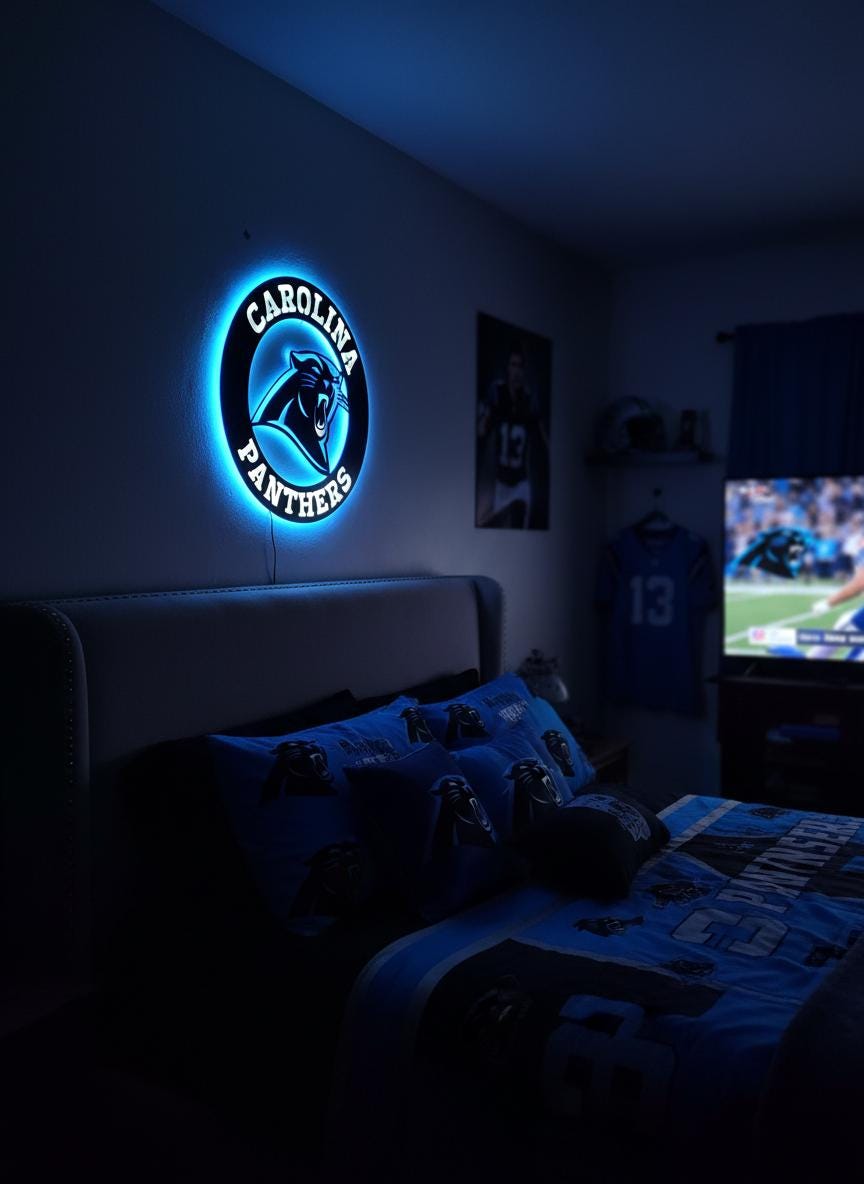 Carolina Panthers Wall Art - NFL Team Logo Decor - Game Room Man Cave Gift