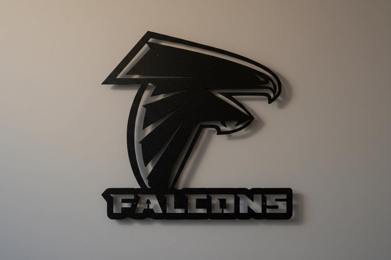 Atlanta Falcons Wall Art - NFL Team Logo Football Man Cave Decor Gift